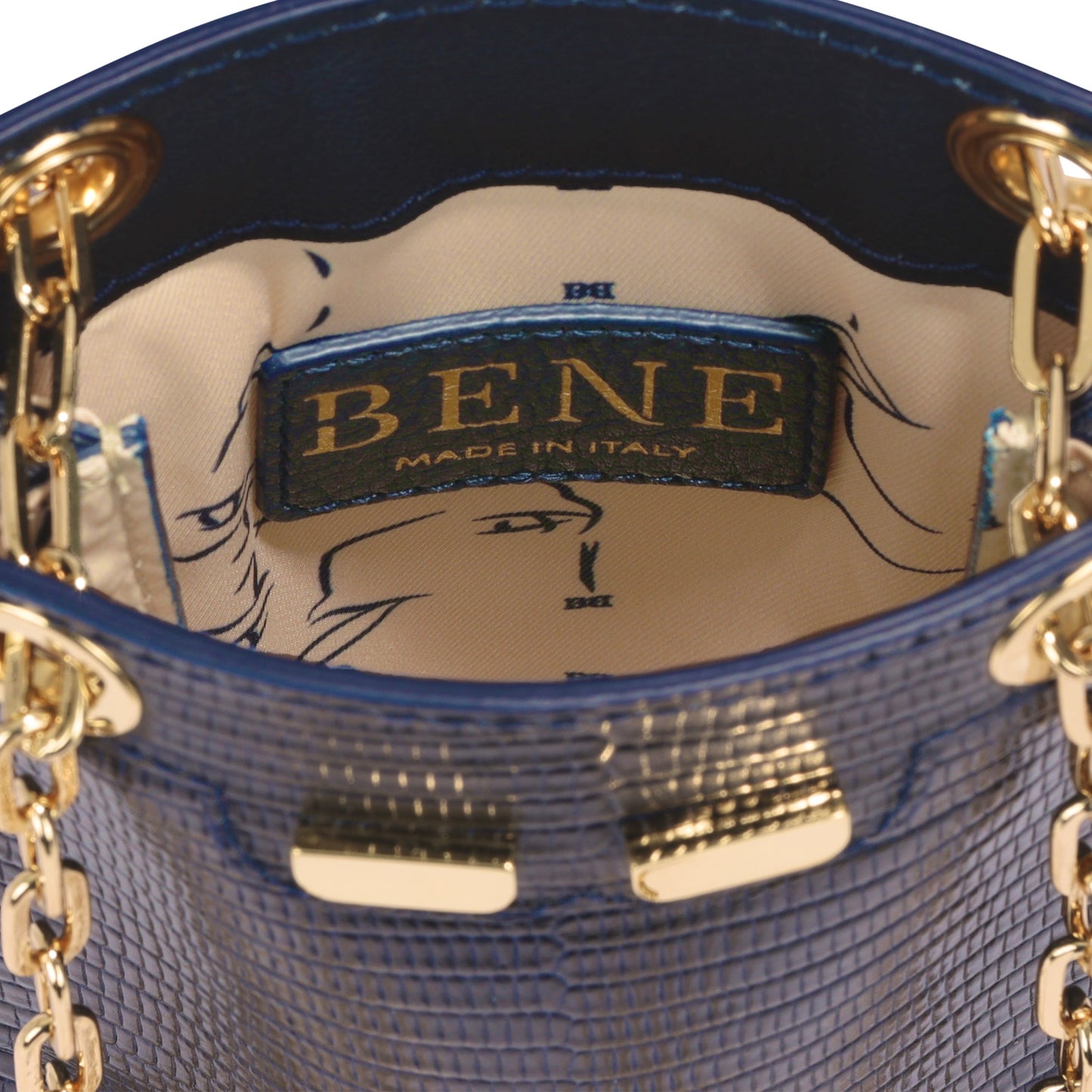 Catherine Cellphone Pouch in Navy Lizard