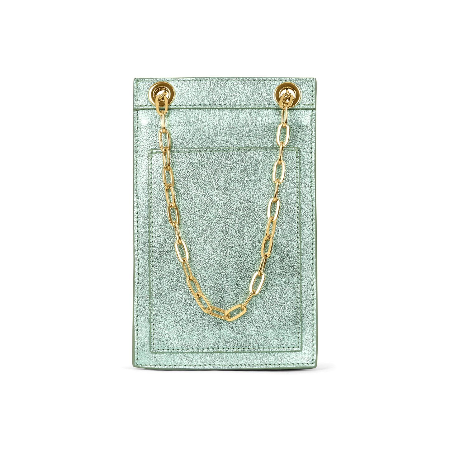 Catherine Cellphone Pouch in Metallic Mint