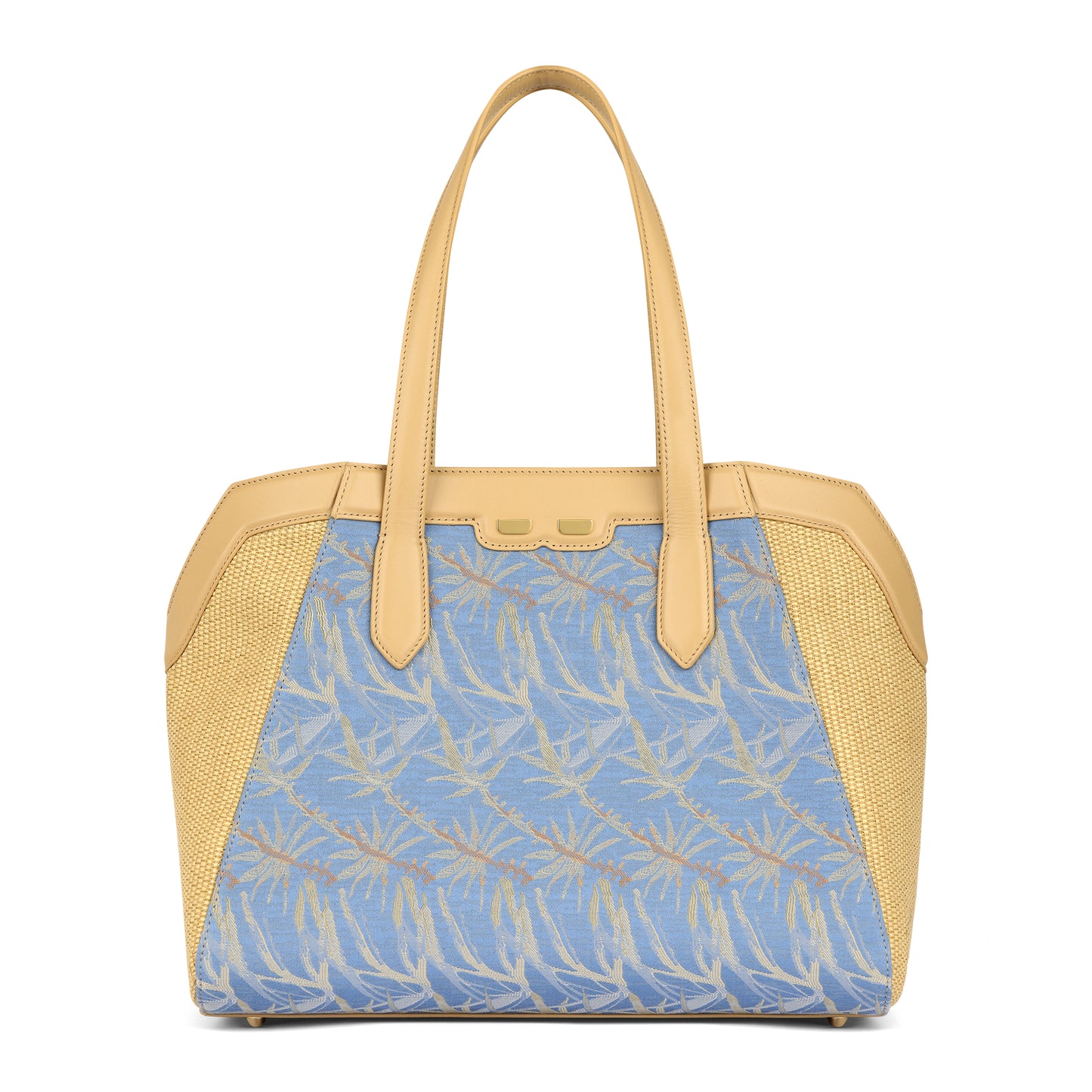 The Cortney Bishop x BENE Page Tote in Cornflower Palm and Raffia ** Pre Order** 1-2 weeks