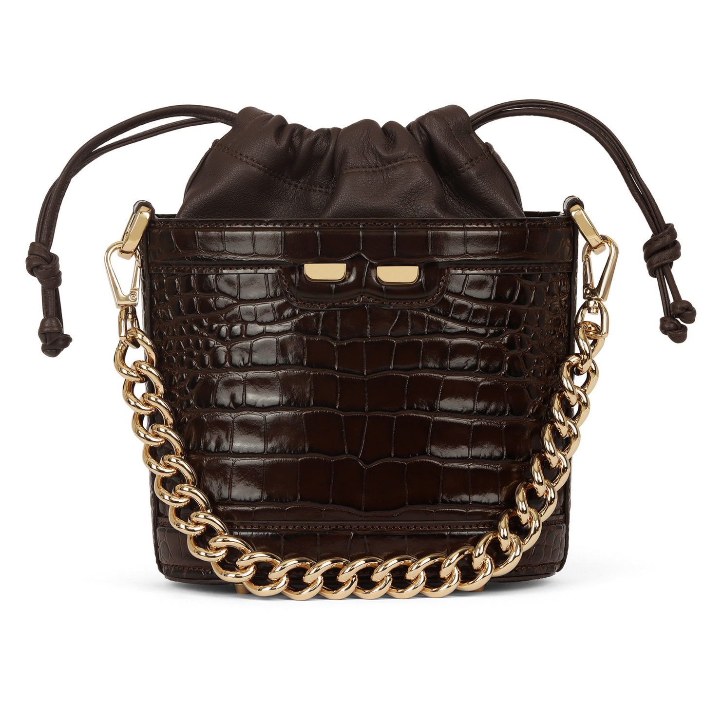 Byrd Bucket in Chocolate Croc