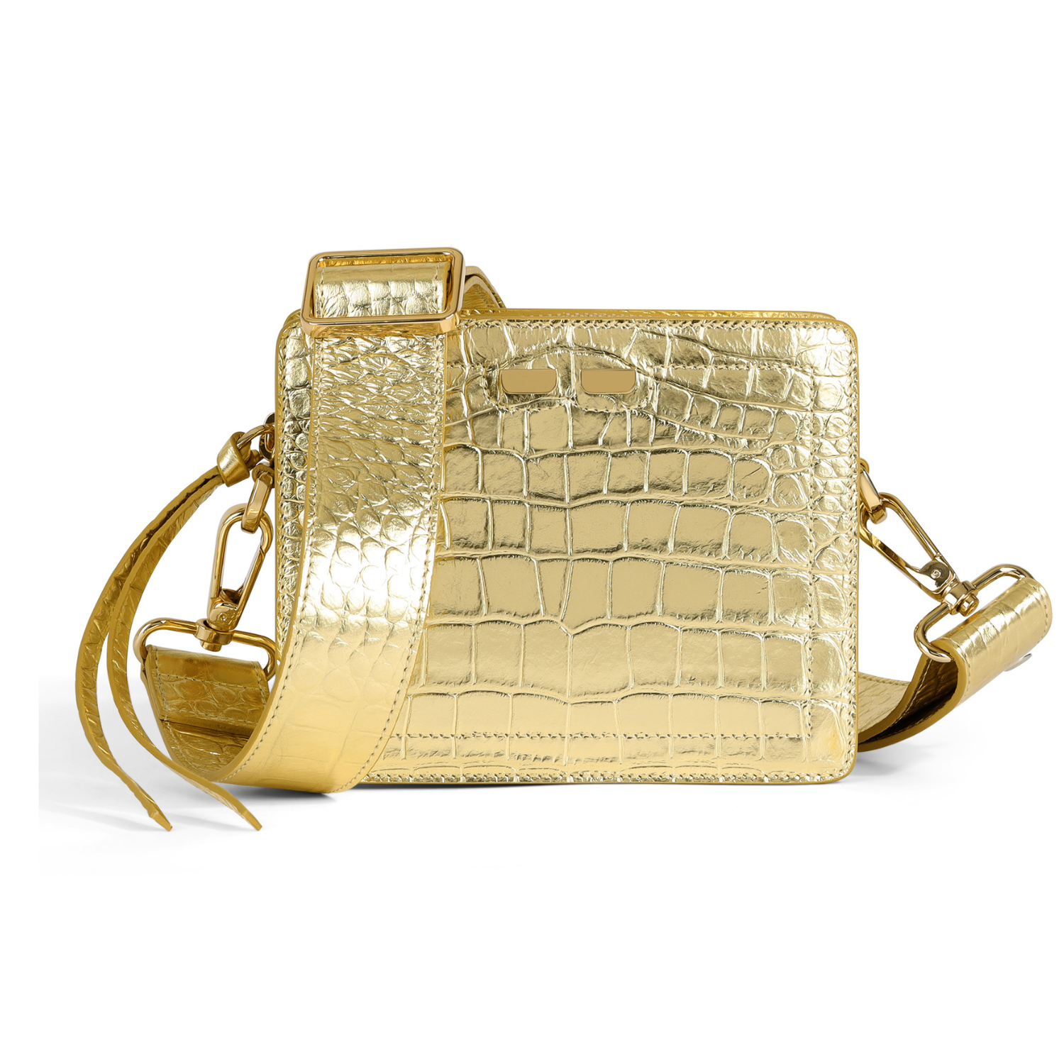 Fairfax in Metallic Gold Croc BENE Handbags