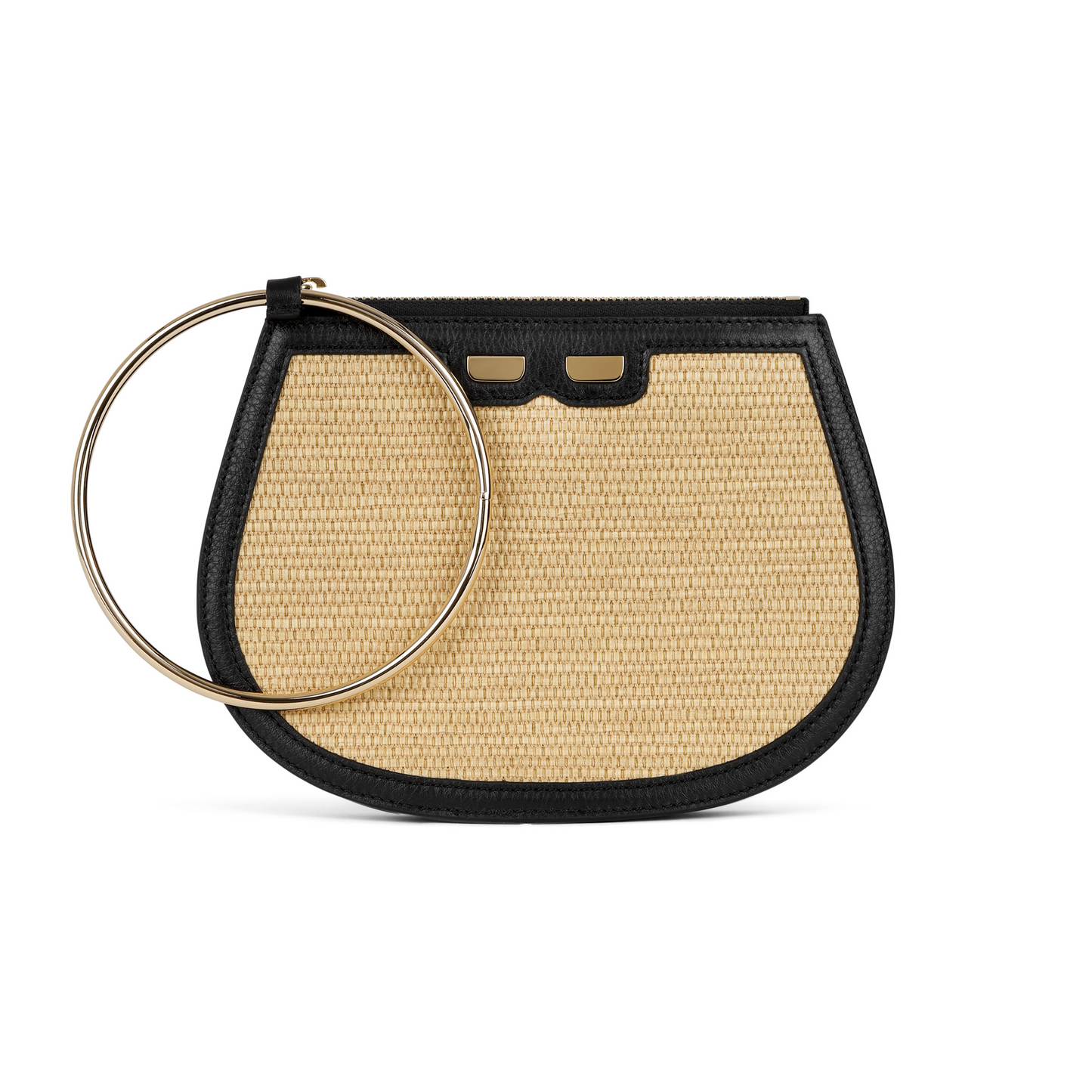 Ellie Bangle in Raffia & Black
