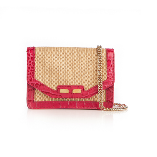 Samuel in Raffia and Fuxia Croc