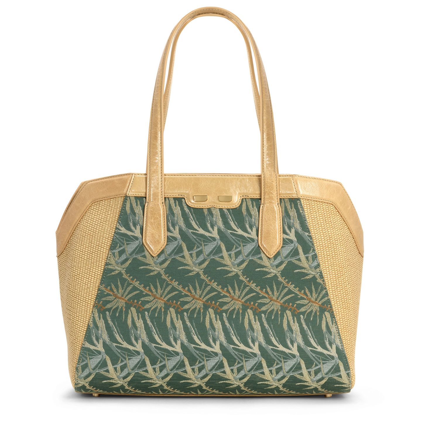 The Cortney Bishop x BENE Page Tote in Green Palm and Raffia