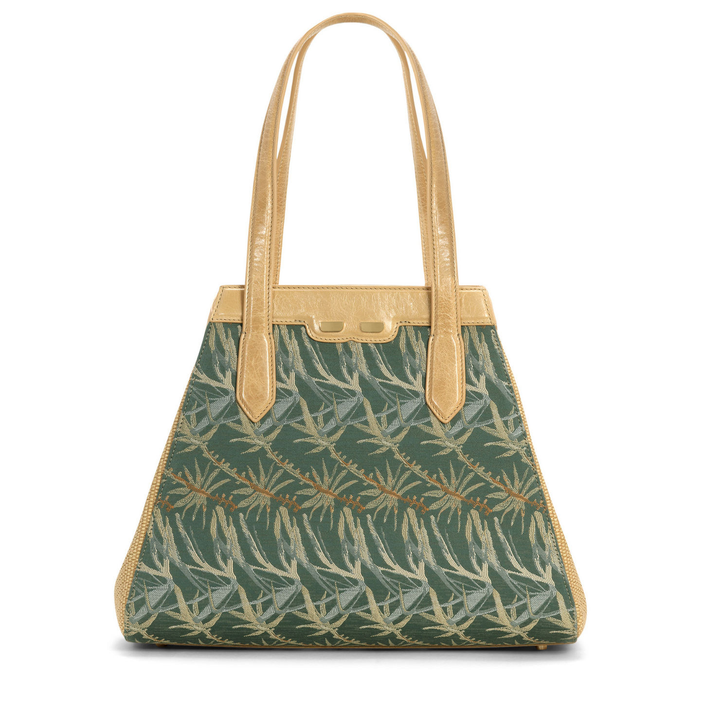 The Cortney Bishop x BENE Page Tote in Green Palm and Raffia