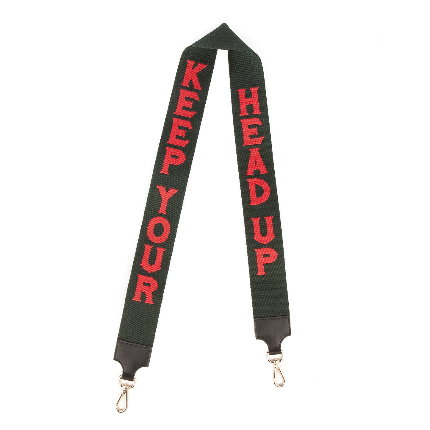 KEEP YOUR HEAD UP Guitar Strap in Verde Como and Tabasco