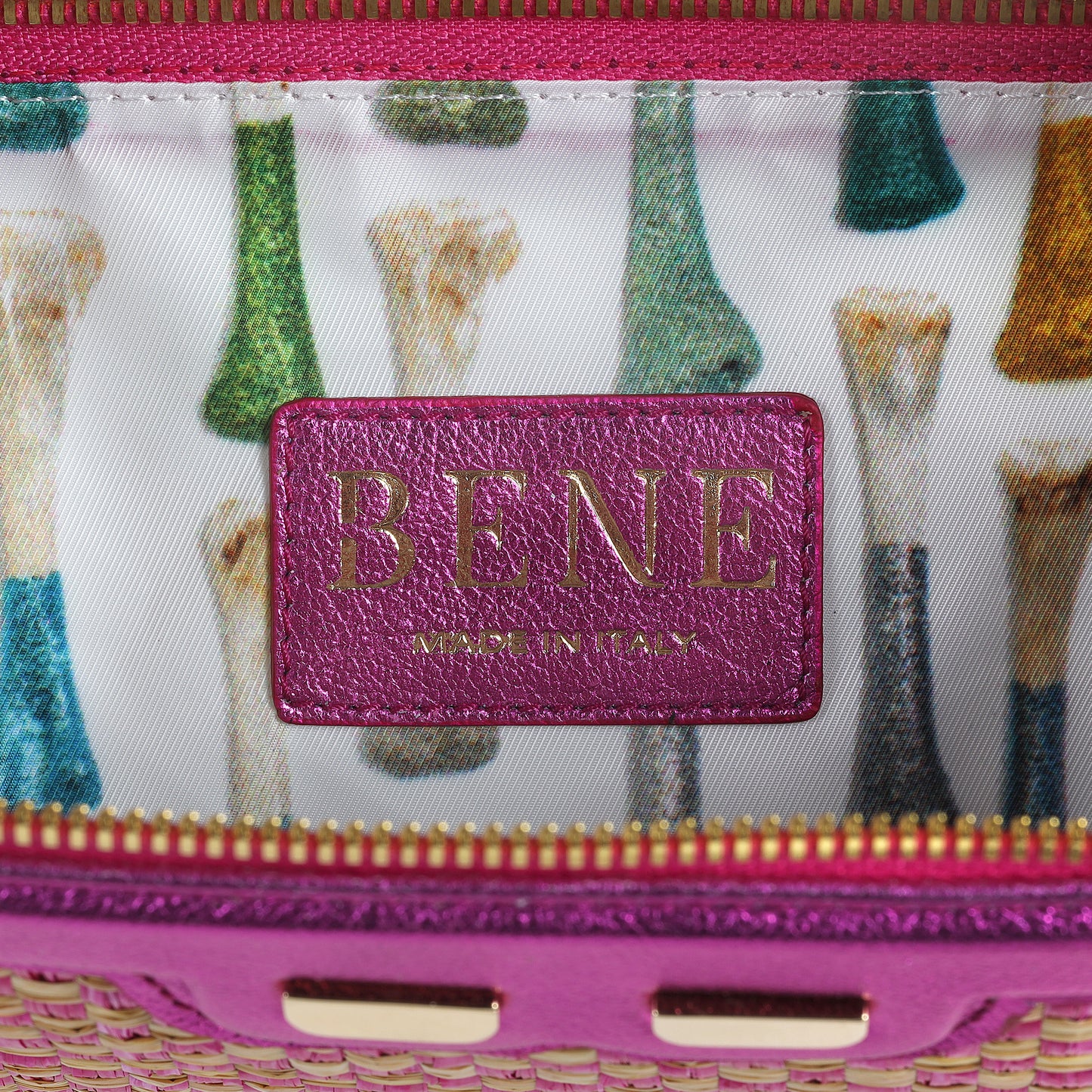 Penny in Metallic Pink & Raffia Warehouse Sale