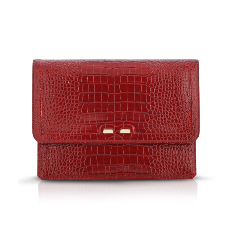 Caffery in Red Alligator Stamp - BENE Handbags