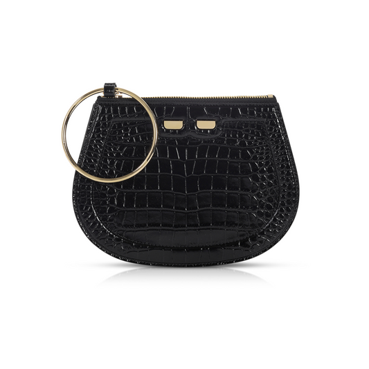 Ellie Bangle in Black Croc