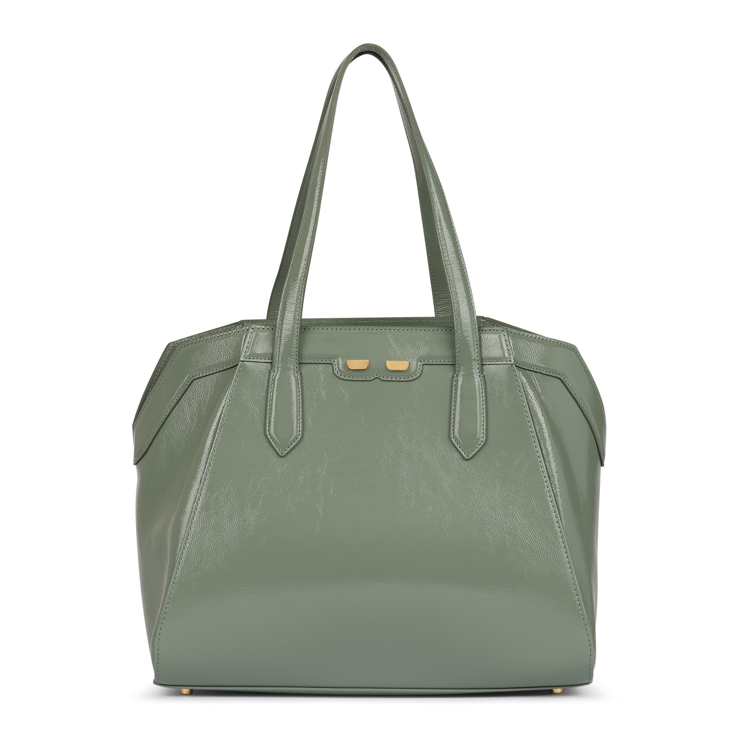 Page Tote in Sage Green Patent