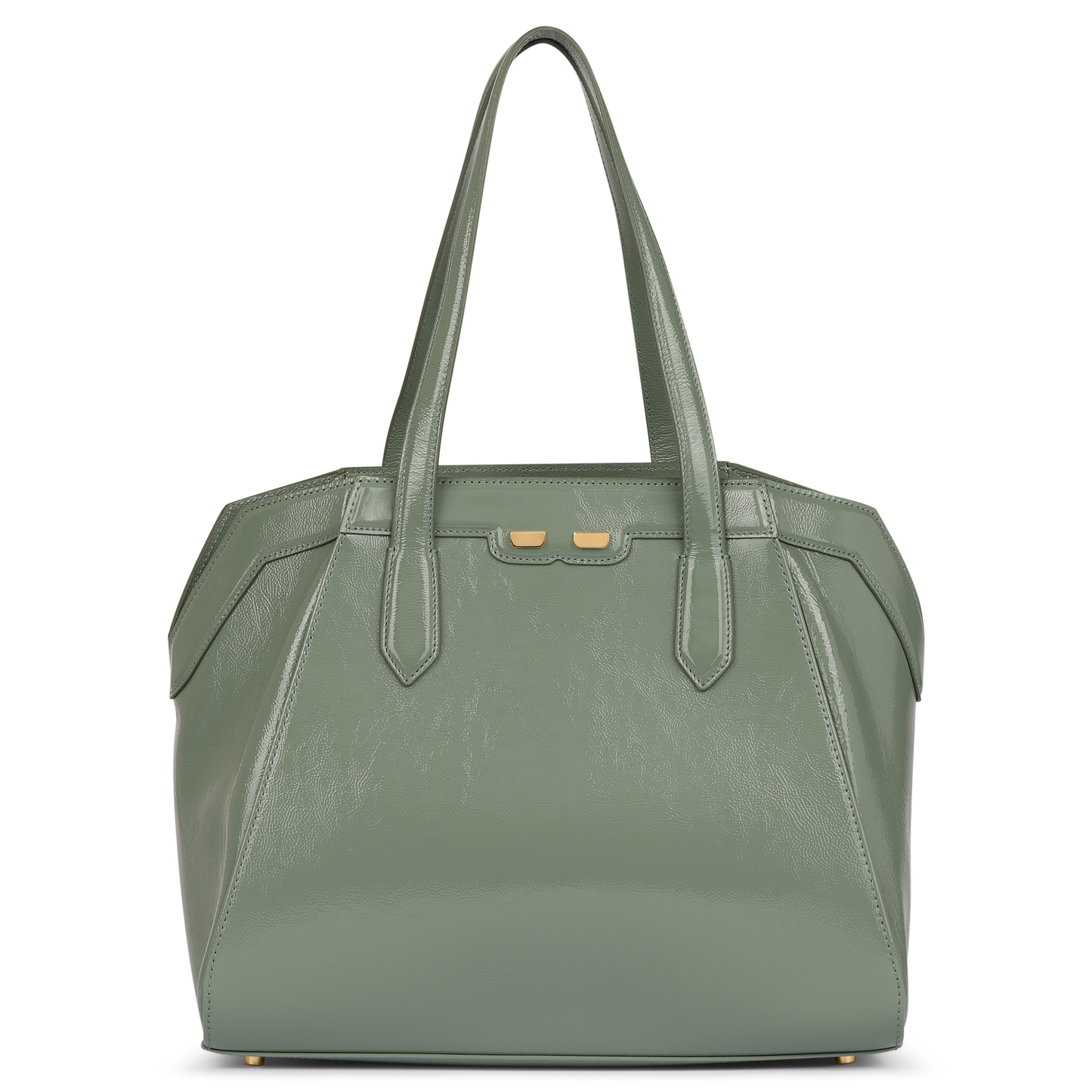 Page Tote in Sage Green Patent