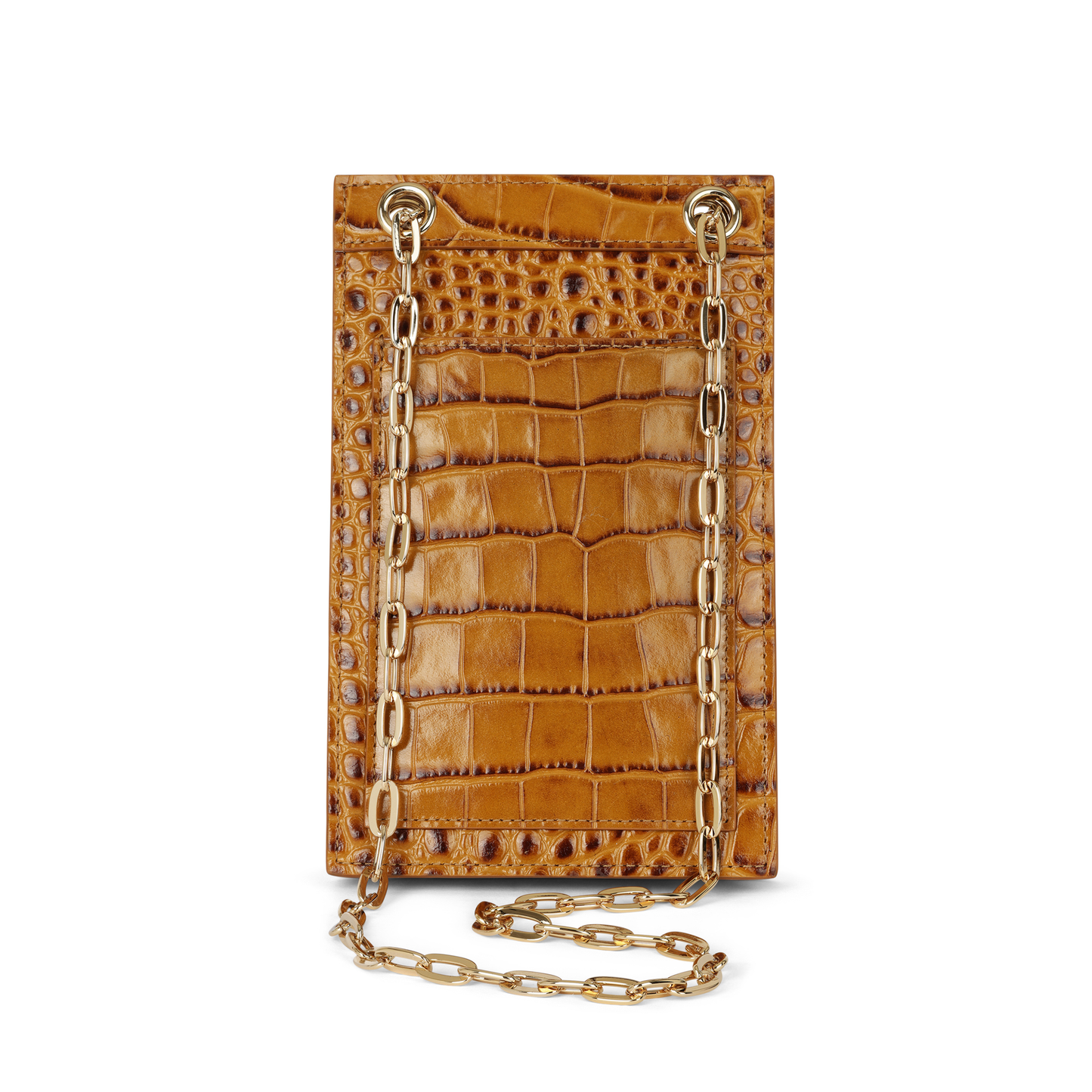 Catherine Cellphone Pouch in Caramello Croc