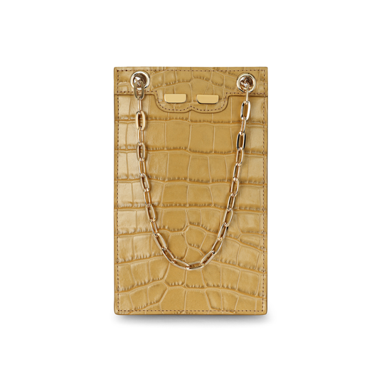 Catherine Cellphone Pouch in Hazelnut Croc