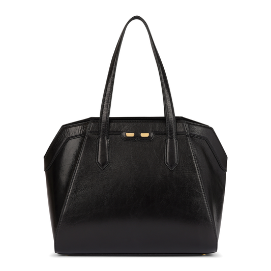 Page Tote in Black Patent