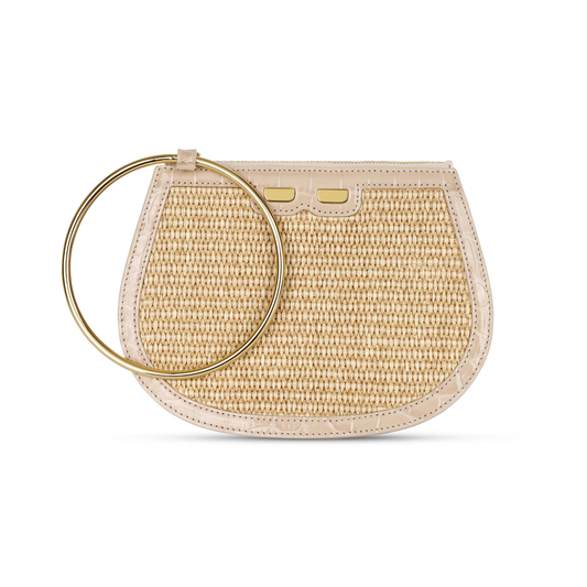 Ellie Bangle in Raffia & Blush Croc