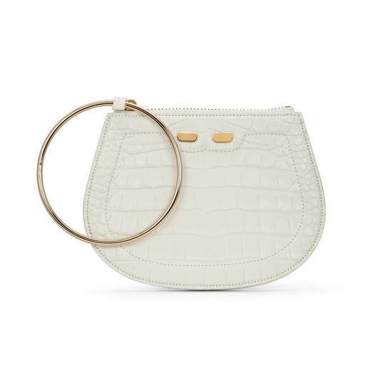 Ellie Bangle in White Croc
