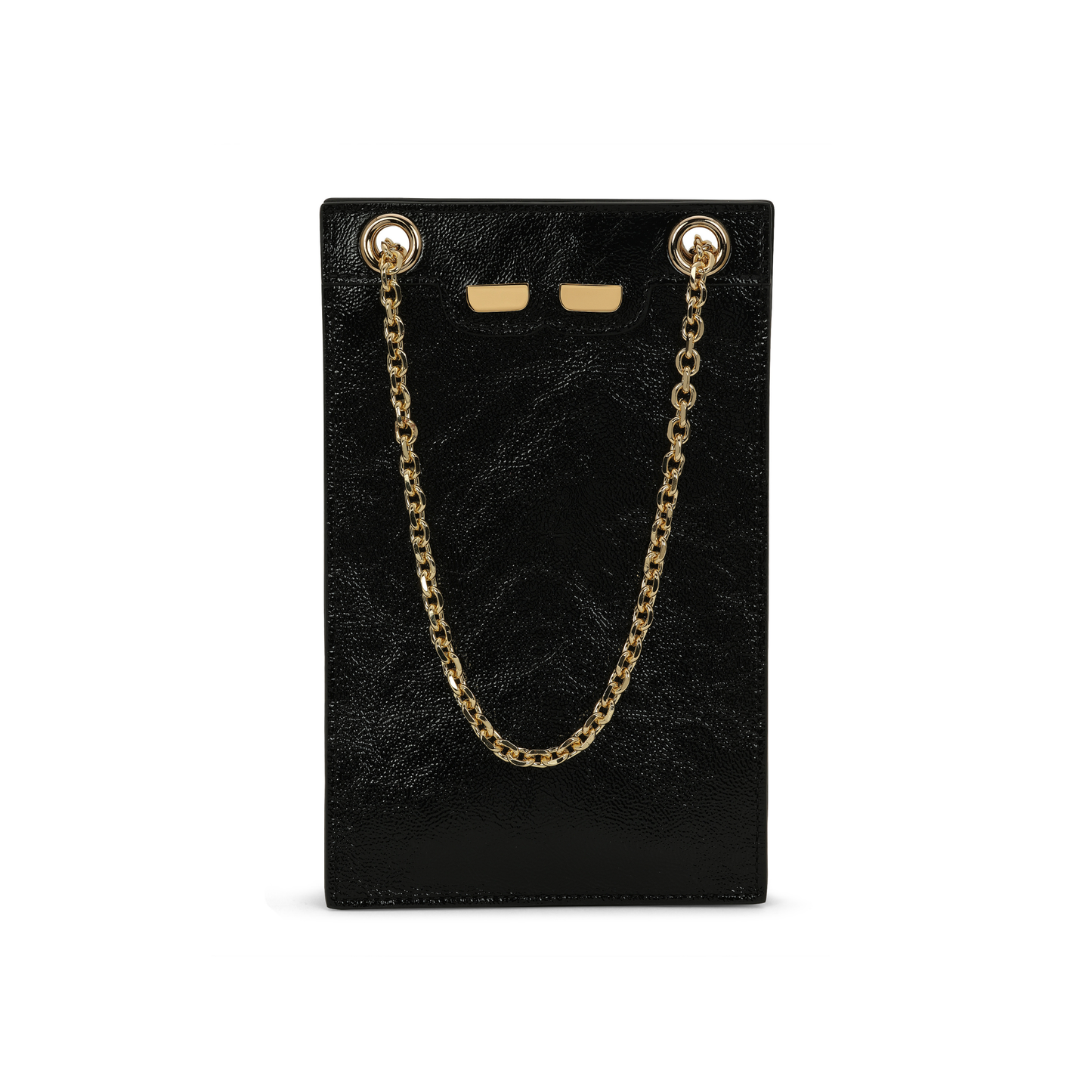 Catherine Cellphone Pouch in Black Patent