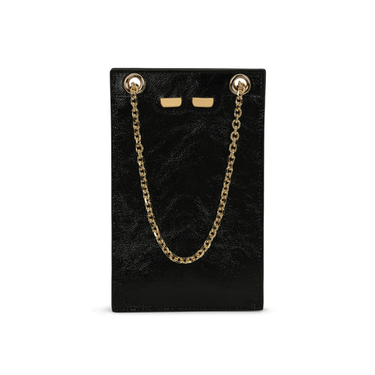 Catherine Cellphone Pouch in Black Patent
