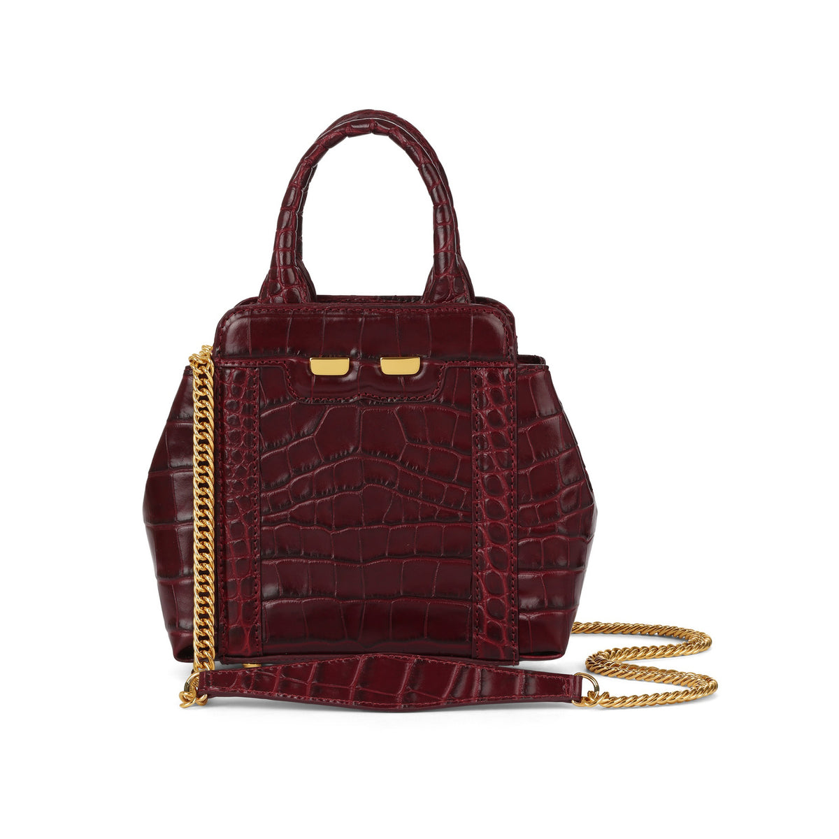 Mini Nott in Eros Bordeaux Croc