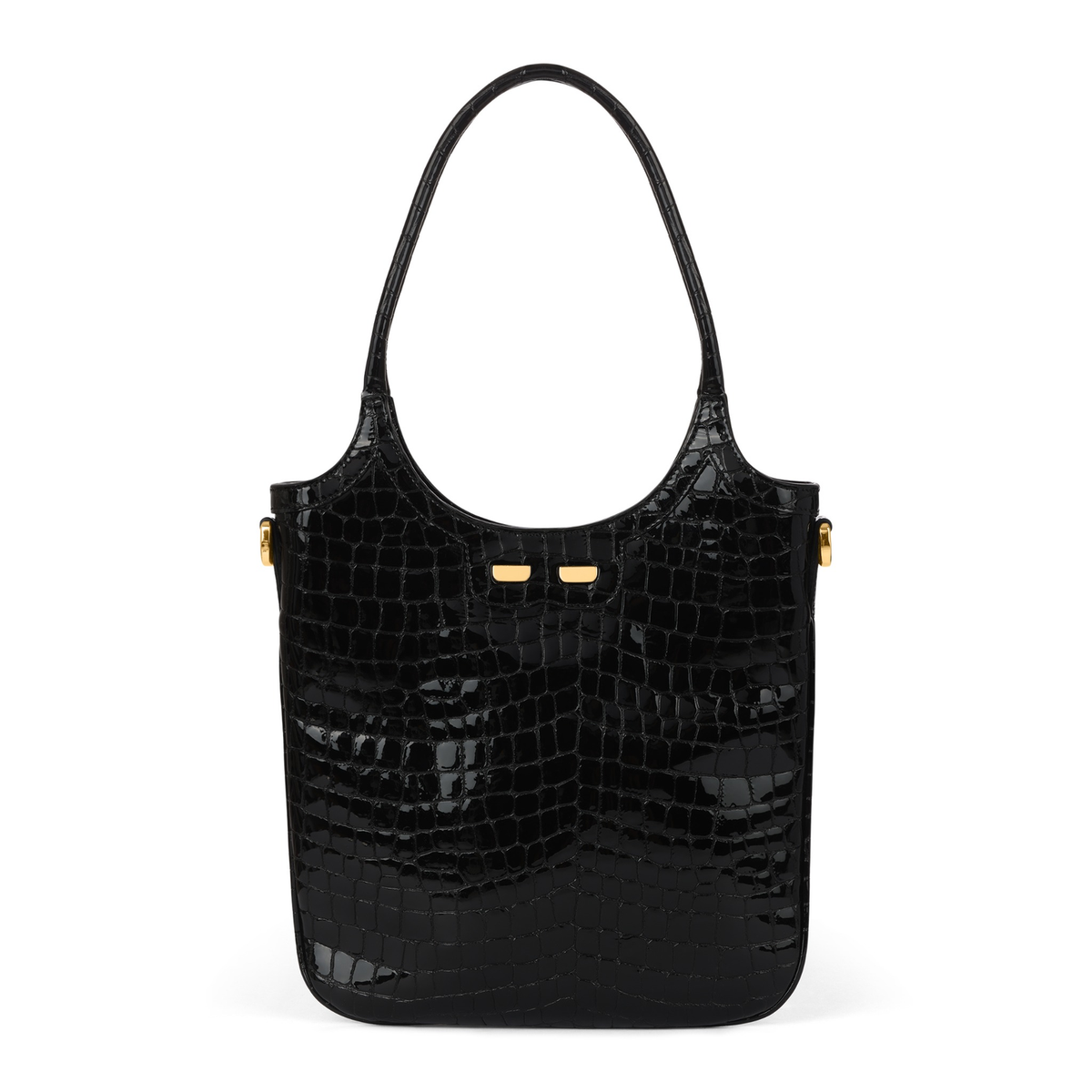 The Percy in Patent Black Croc