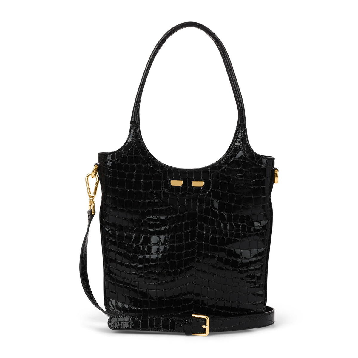 The Percy in Patent Black Croc