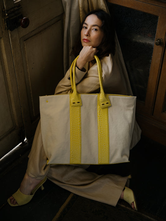 Stafford in Canvas & Yellow Croc Warehouse Sale