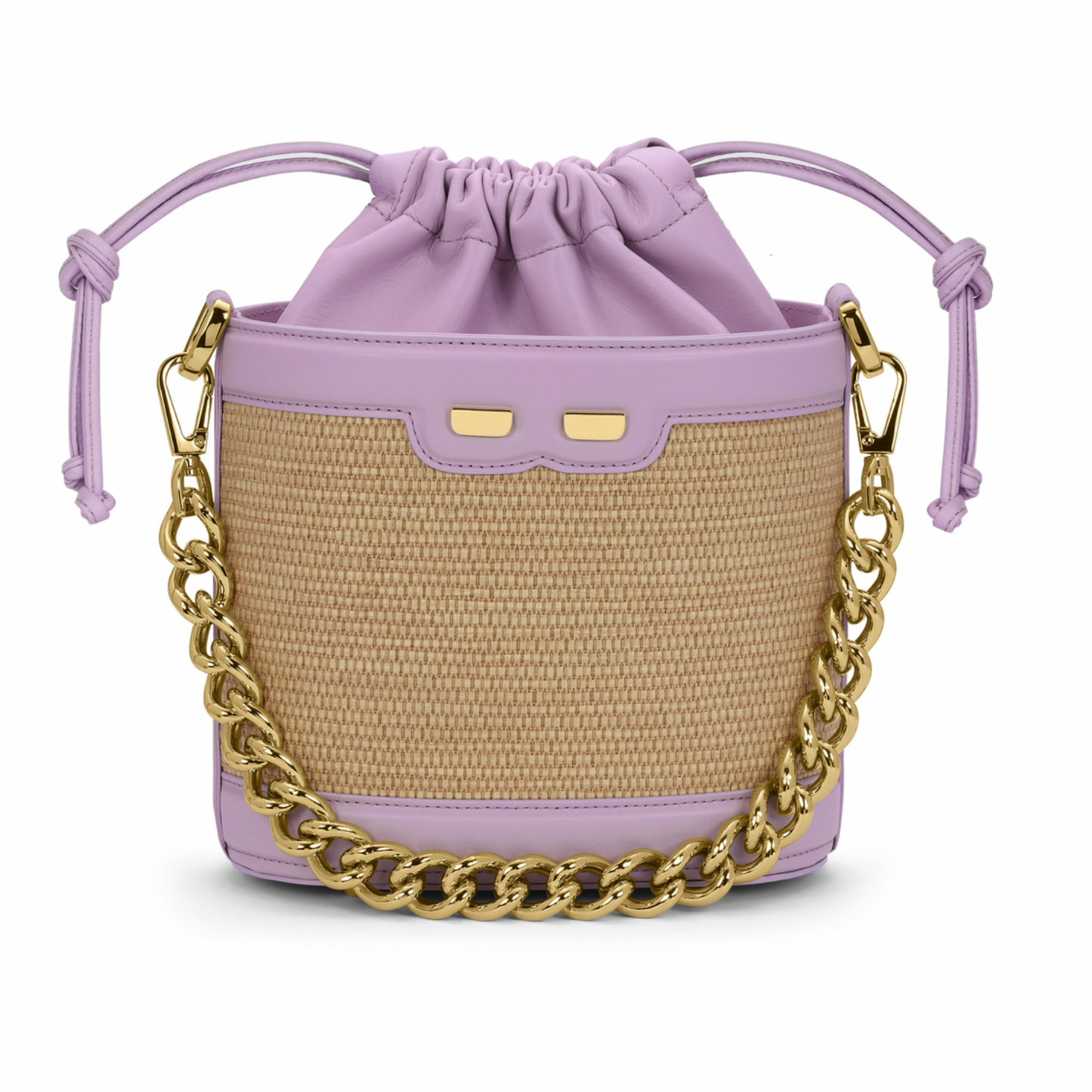 Byrd Bucket in Raffia and Lilac