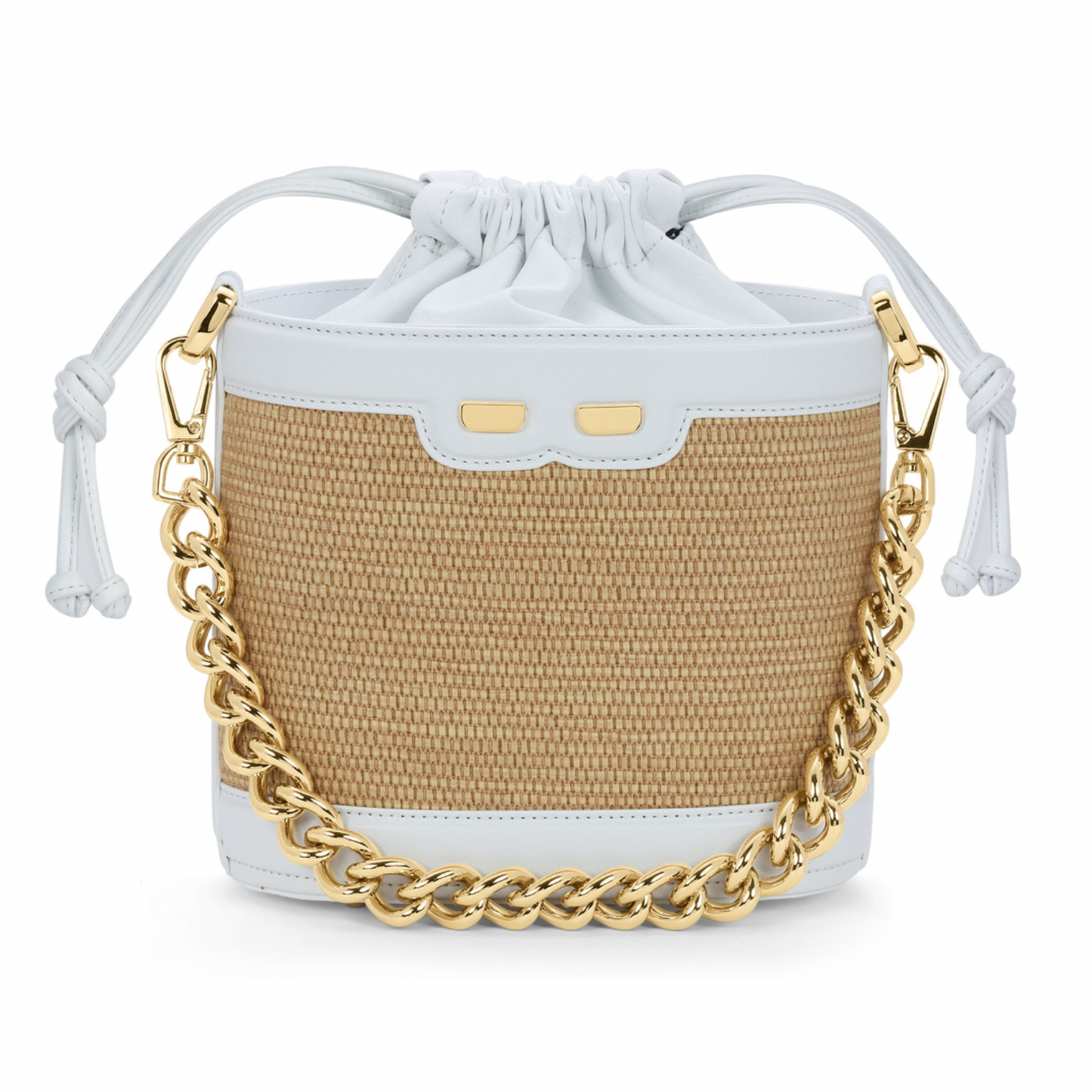 Byrd Bucket in Raffia and White