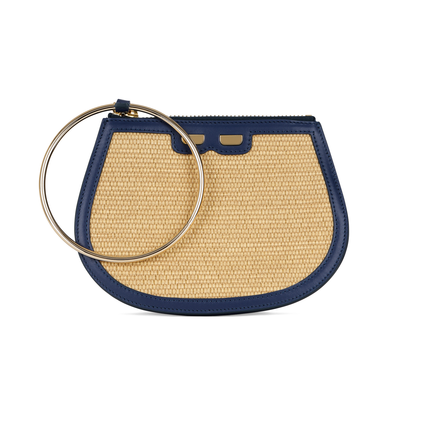 Ellie Bangle in Raffia & Blue