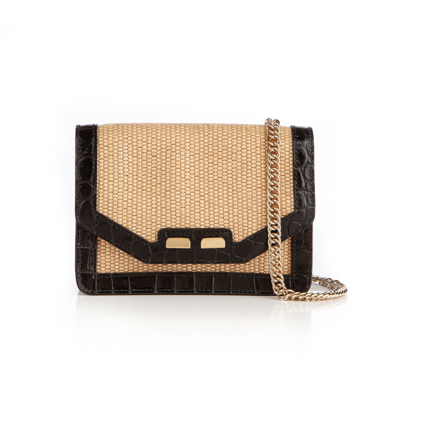 Samuel in Raffia and Black Croc