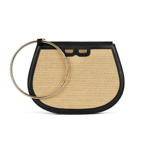 Ellie Bangle in Raffia & Black