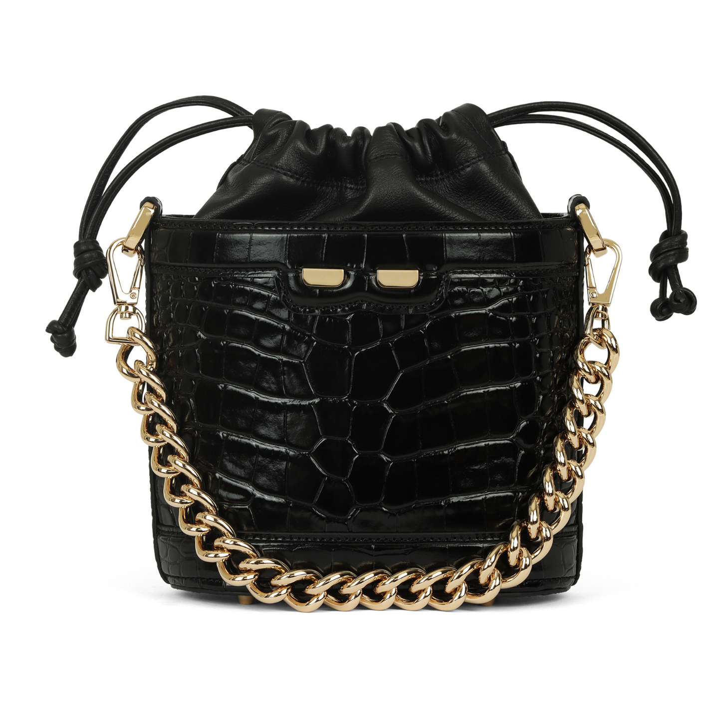 Byrd Bucket in Black Croc