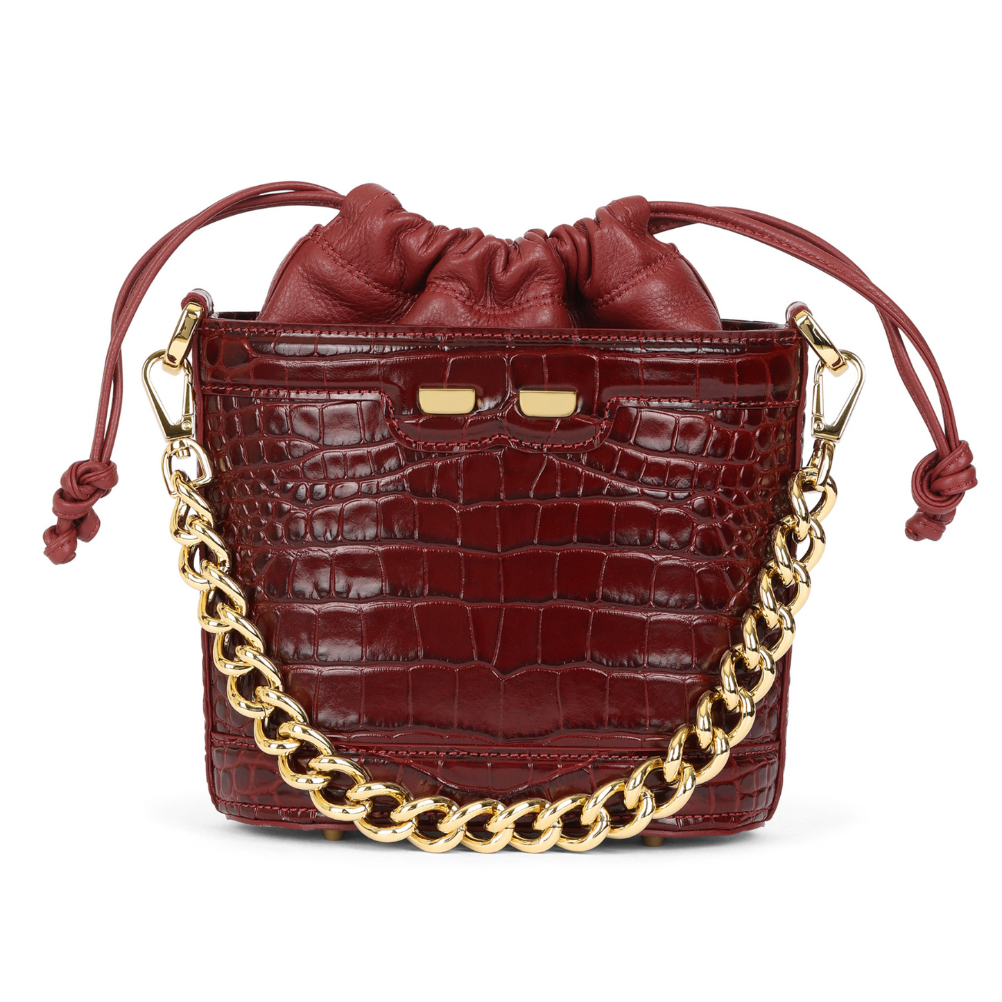 Byrd Bucket in Bordeaux Croc