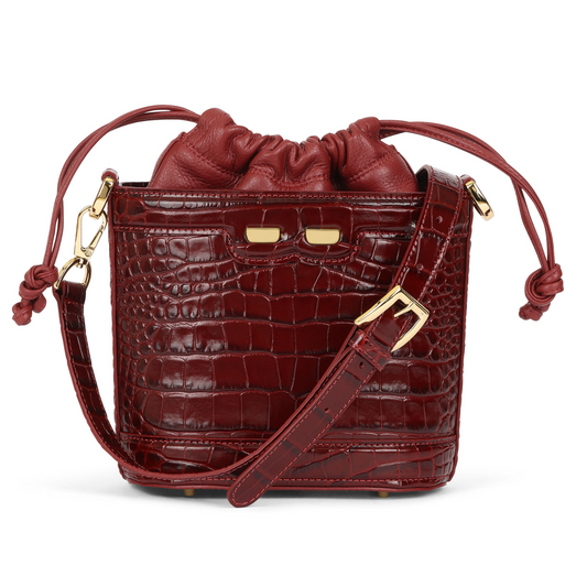 Byrd Bucket in Bordeaux Croc