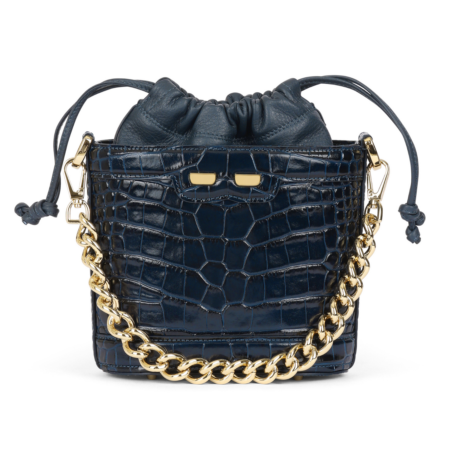 Byrd Bucket in Navy Croc – BENE Handbags Byrd Bucket in Navy Croc – BENE Handbags