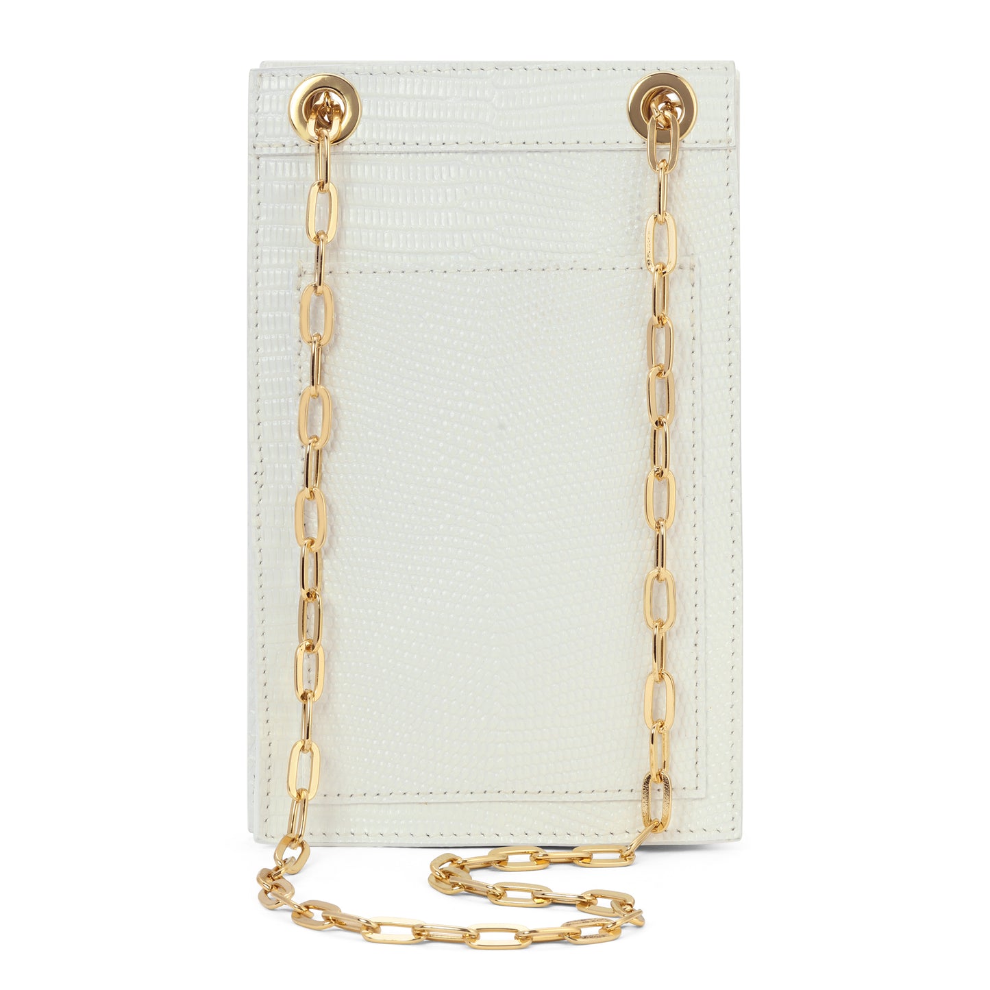 Catherine Cellphone Pouch in White Lizard