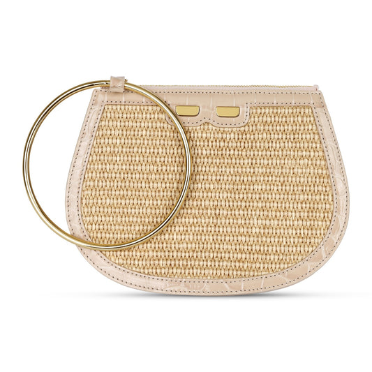 Ellie Bangle in Raffia & Blush Croc
