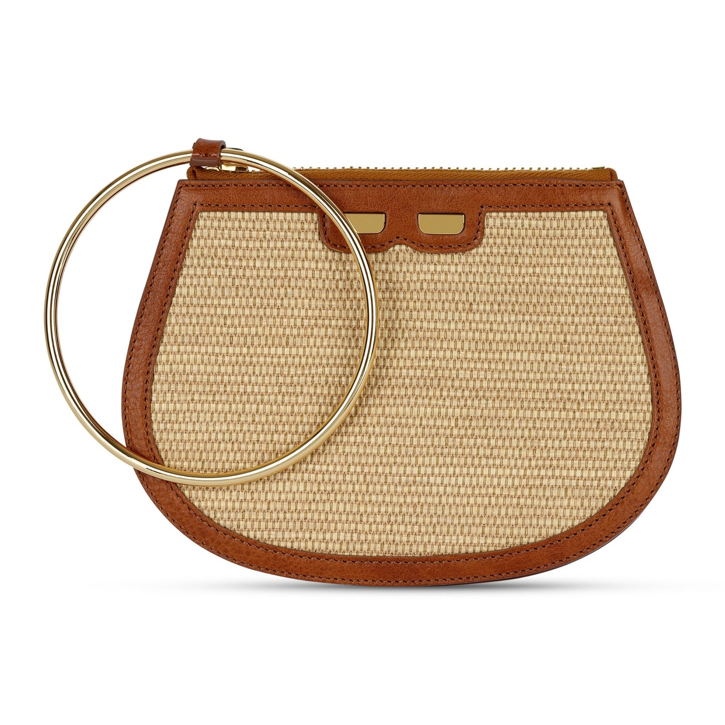 Ellie Bangle in Raffia & Buffalo