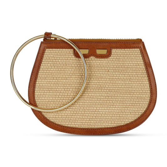 Ellie Bangle in Raffia & Buffalo