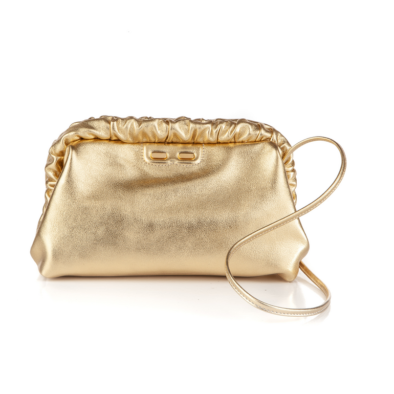 Gold sales metallic handbags