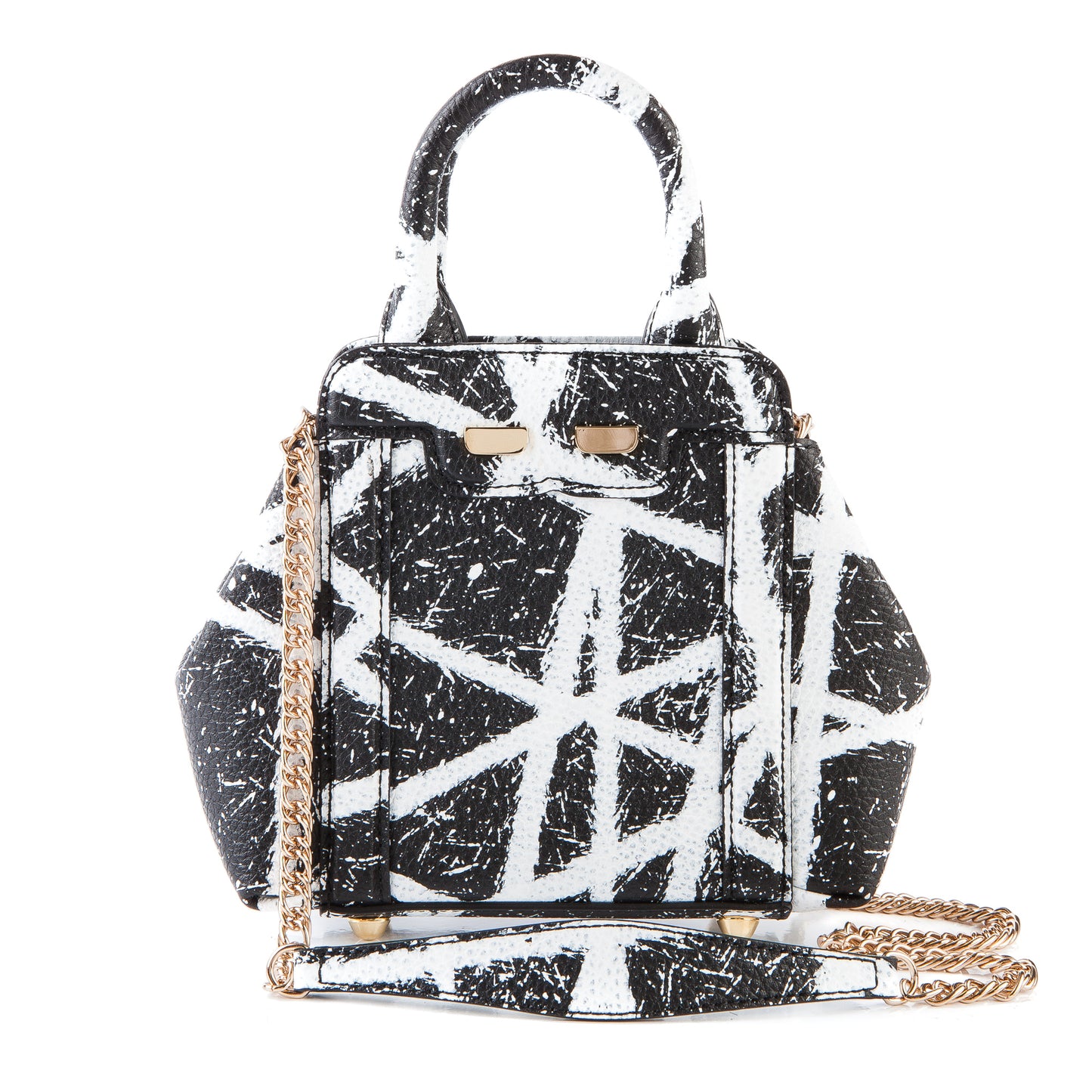 LIMITED EDITION Mini Nott in Black Leather with White Paint