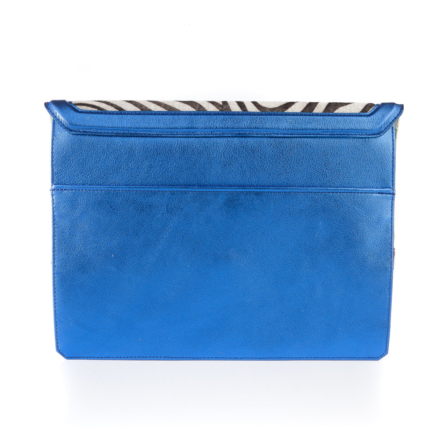 Caffery in Metallic Royal Blue and Zebra Calf Hair