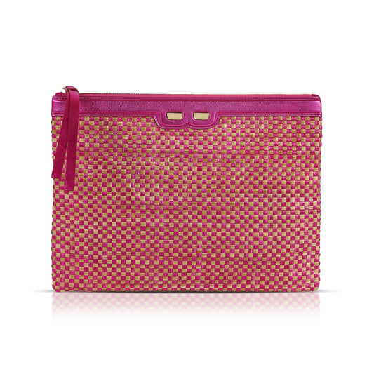 Penny in Metallic Pink & Raffia Warehouse Sale