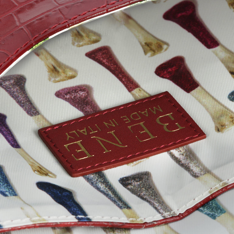 Caffery in Red Alligator Stamp - BENE Handbags 