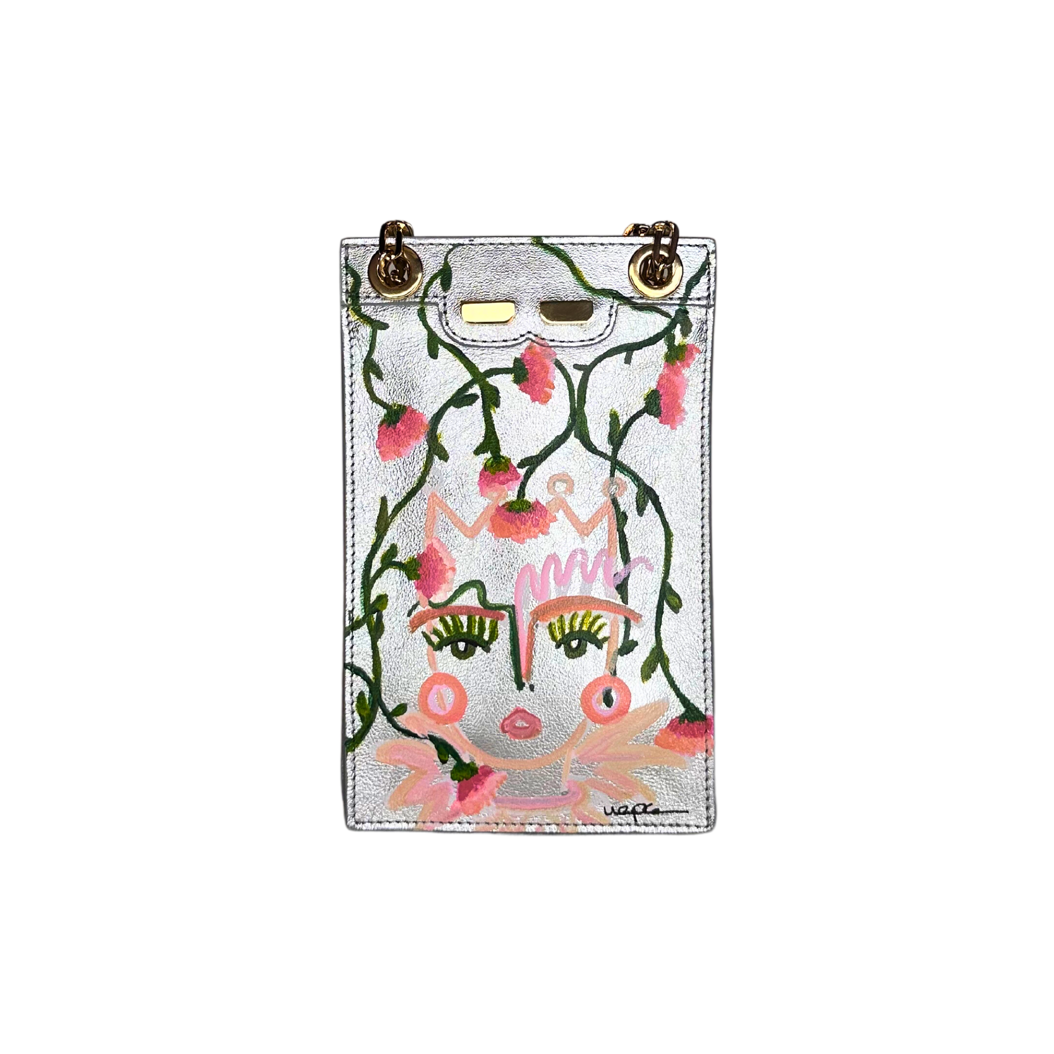 Catherine Cellphone Pouch in Silver