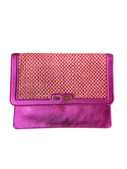 Caffery in Metallic Pink and Raffia Warehouse Sale