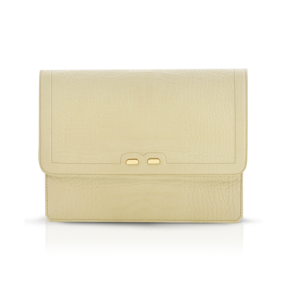 Caffery in Latte Alligator - BENE Handbags 